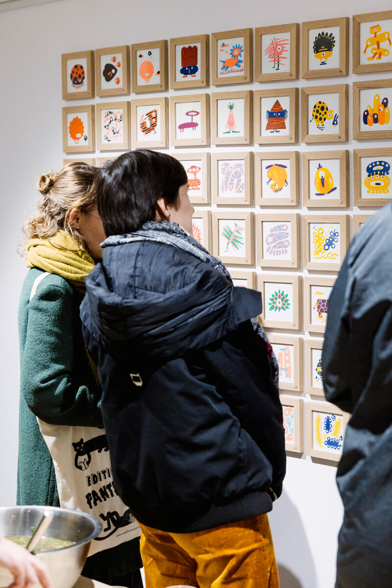 exposition Gribouillis RISO à la SLOW galerie Olivier Philipponneau