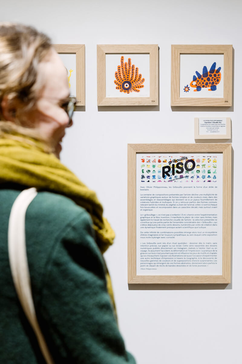 exposition Gribouillis RISO à la SLOW galerie Olivier Philipponneau