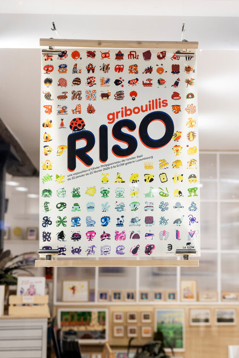 exposition Gribouillis RISO à la SLOW galerie Olivier Philipponneau